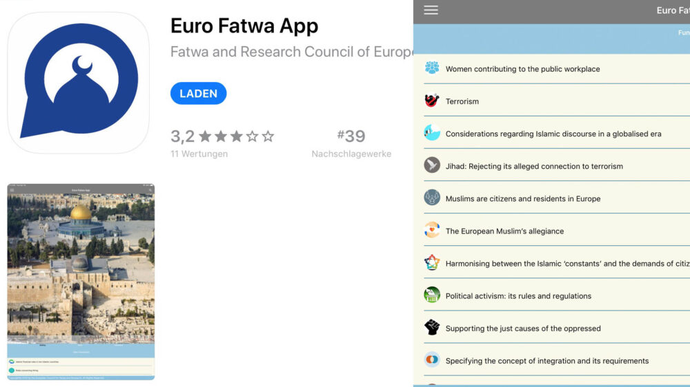 In der „Euro Fatwa App“ können Muslime nachsehen, was gemäß einer Fatwa der Muslimbruderschaft erlaubt, und was verboten ist