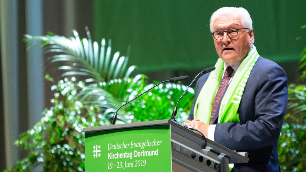 Freut sich auf die (digitale) Zukunft: Bundespräsident Steinmeier am Donnerstag auf dem Kirchentag