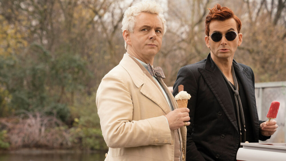 Der Engel Aziraphale (Michael Sheen) und der Dämon Crowley (David Tennant) tun sich in „Good Omens“ zusammen, um die Welt vor dem Antichristen und der Apokalypse zu retten