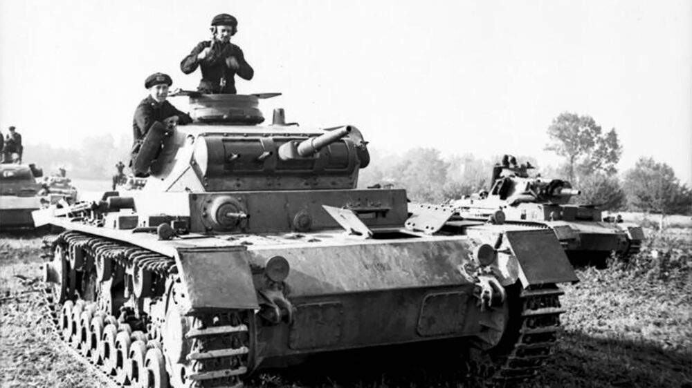 Eine Gruppe von Panzern in Polen im Jahr 1939