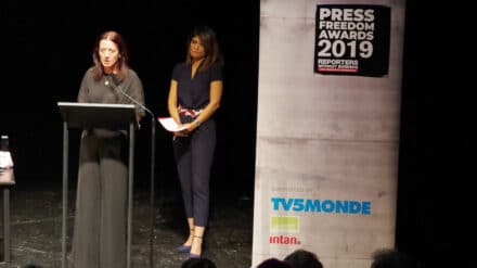 Caroline Muscat bei ihrer Dankesrede