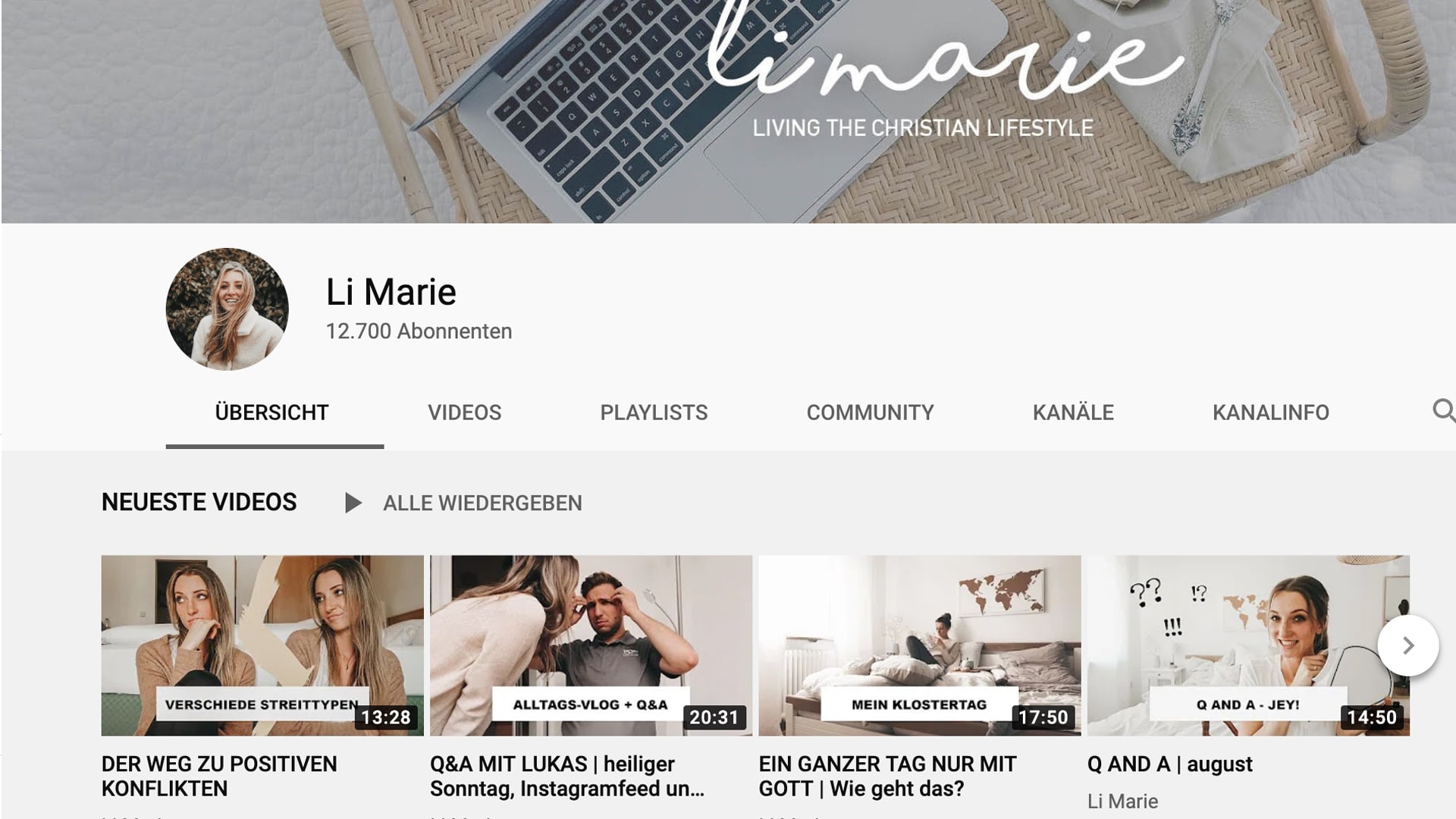 Lisa alias Li Marie hat bei YouTube mehr als 12.000 Zuschauer