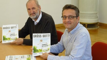 Bischofsvikar Wilhelm Vieböck und Projektleiter Michael Kraml (v. l. n. r.)