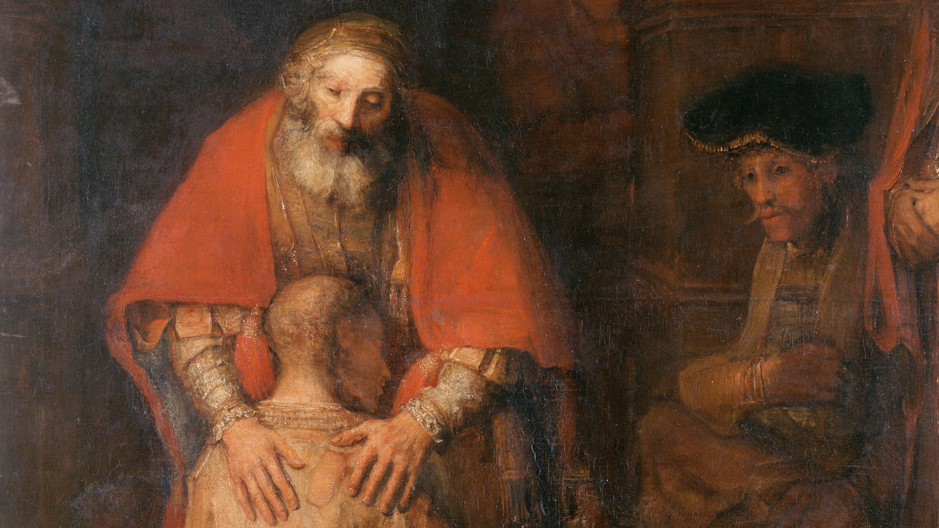 Der Vater herzt den zurückgekehrten Sohn, der zuvor abtrünnig geworden war: Annahme statt Verurteilung. Dieses Bild zeichnet Jesus von Gott – hier von der Hand des niederländischen Malers Rembrandt.
