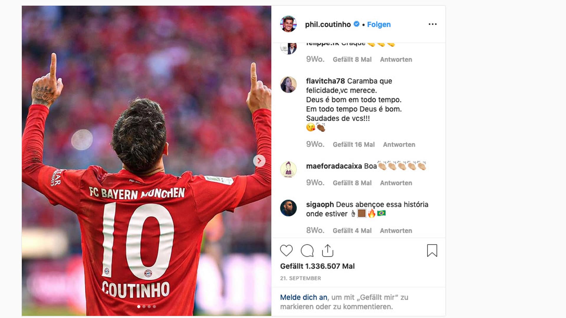 Mit dieser Geste feierte der Brasilianer seinen ersten Torerfolg in der Fußballbundesliga