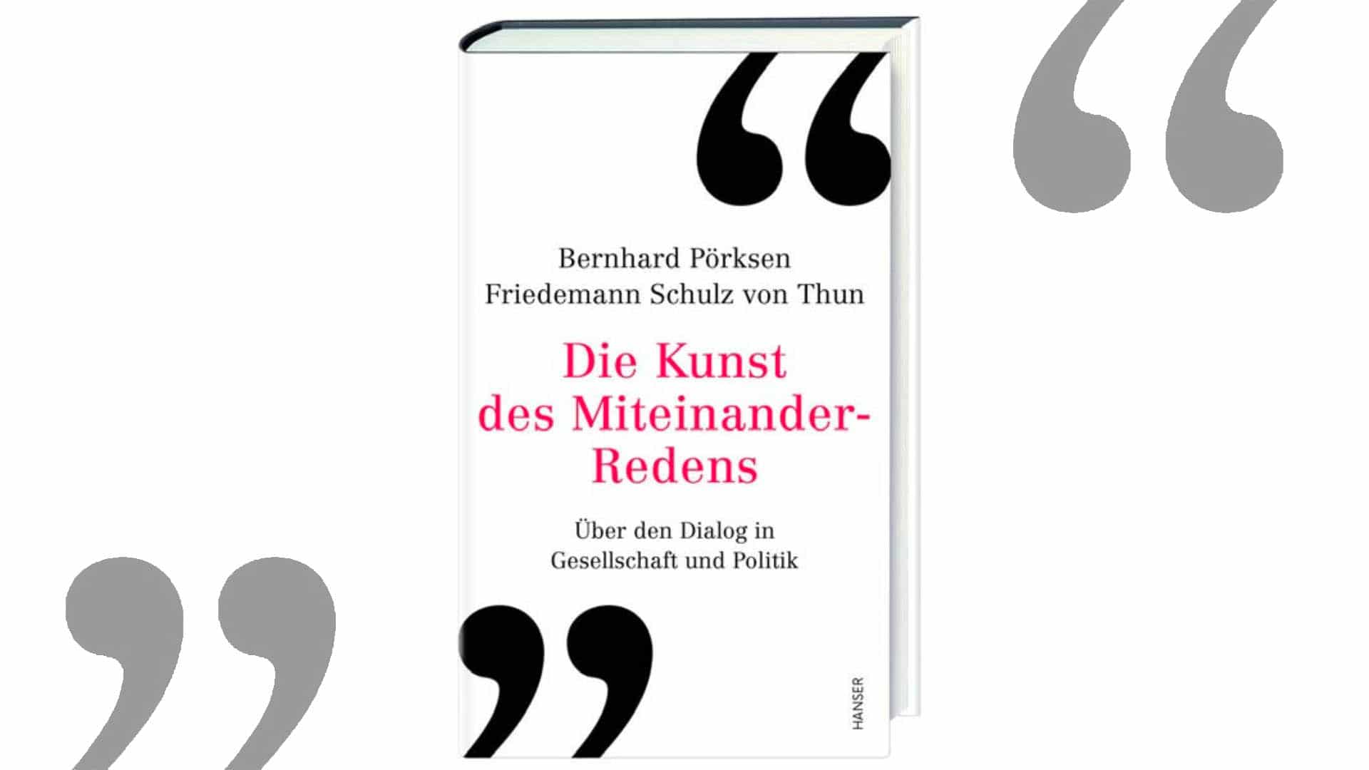 „Über den Dialog in Gesellschaft und Politik“ sprechen die beiden Medienexperten Bernhard Pörksen und Friedemann Schulz von Thun in ihrem gemeinsamen Buch