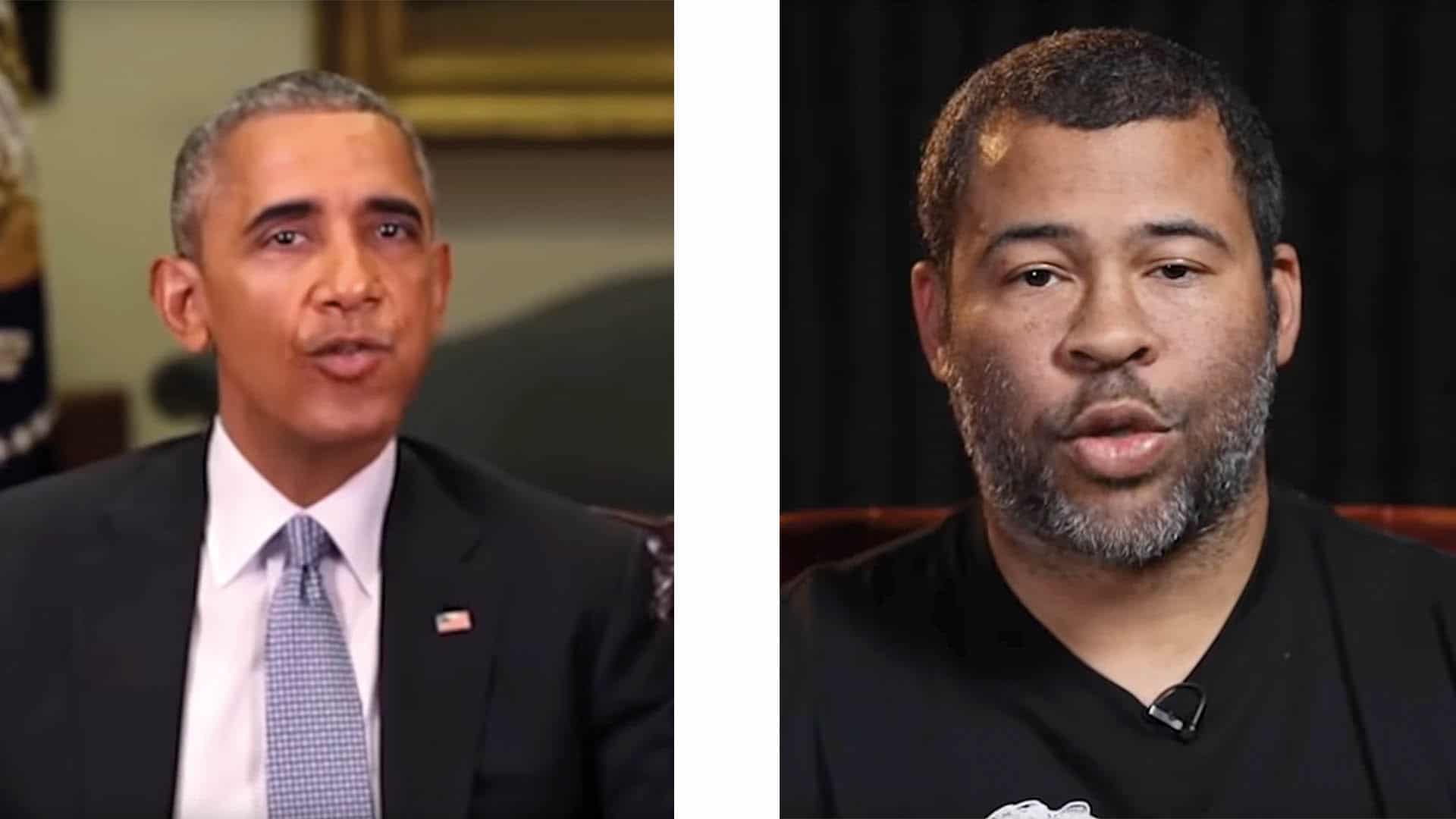 Der amerikanische Comedian Jordan Peele (re.) gab sich in einem Video dank geschickter Software als der ehemalige US-Präsident Barack Obama (li.) aus