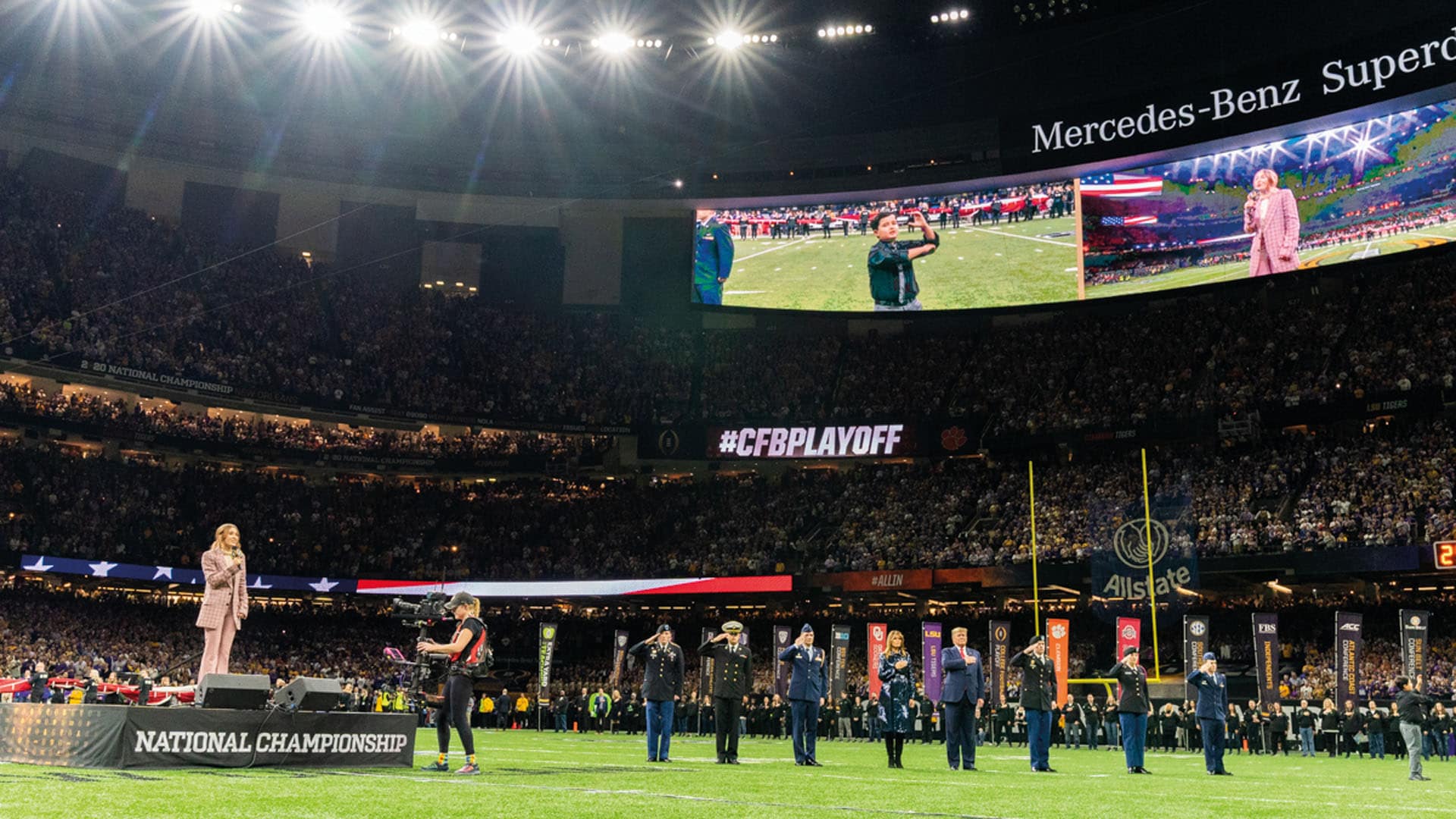 Am 13. Januar sang die Künstlerin beim „College Football National Playoff“ in New Orleans die amerikanische Nationalhymne – vor dem amerikanischen Präsidenten Donald Trump, dessen Ehefrau Melania sowie tausenden Anwesenden vor Ort und Millionen von Fernsehzuschauern.