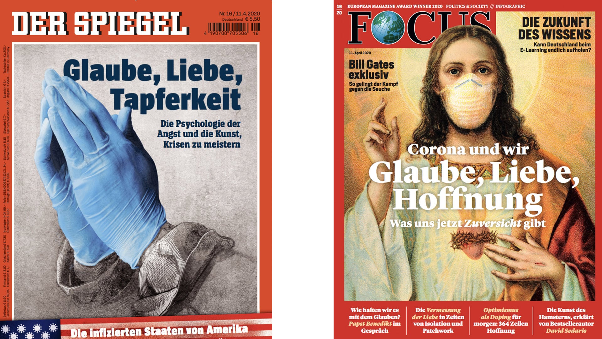 Die Nachrichtenmagazine Der Spiegel und Focus spielten auf ihren Covertexten am Osterwochenende auf ein Paulus-Zitat aus dem Ersten Korintherbrief an