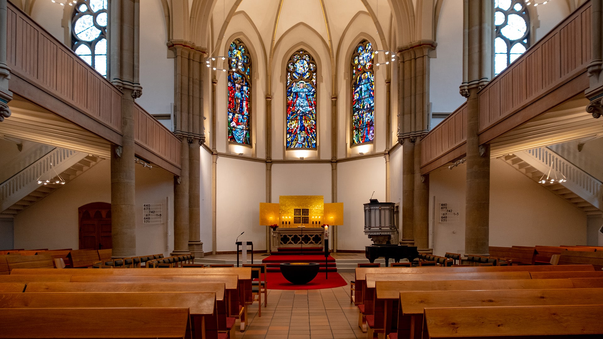 Die evangelische Kreuzkirche in Herne: Hier produzierte das ZDF den Gottesdienst vom Ostersonntag