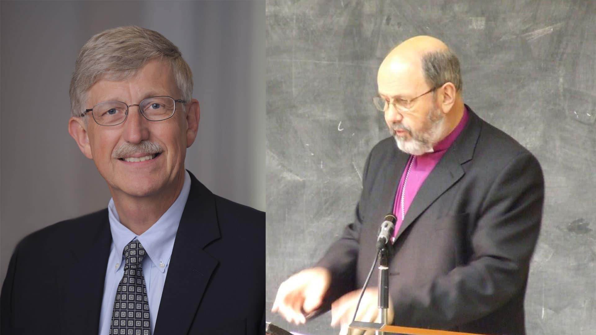 Die beiden Wissenschaflter Francis Collins (links) und N. T. Wright (rechts) haben sich als Gesagsduo versucht