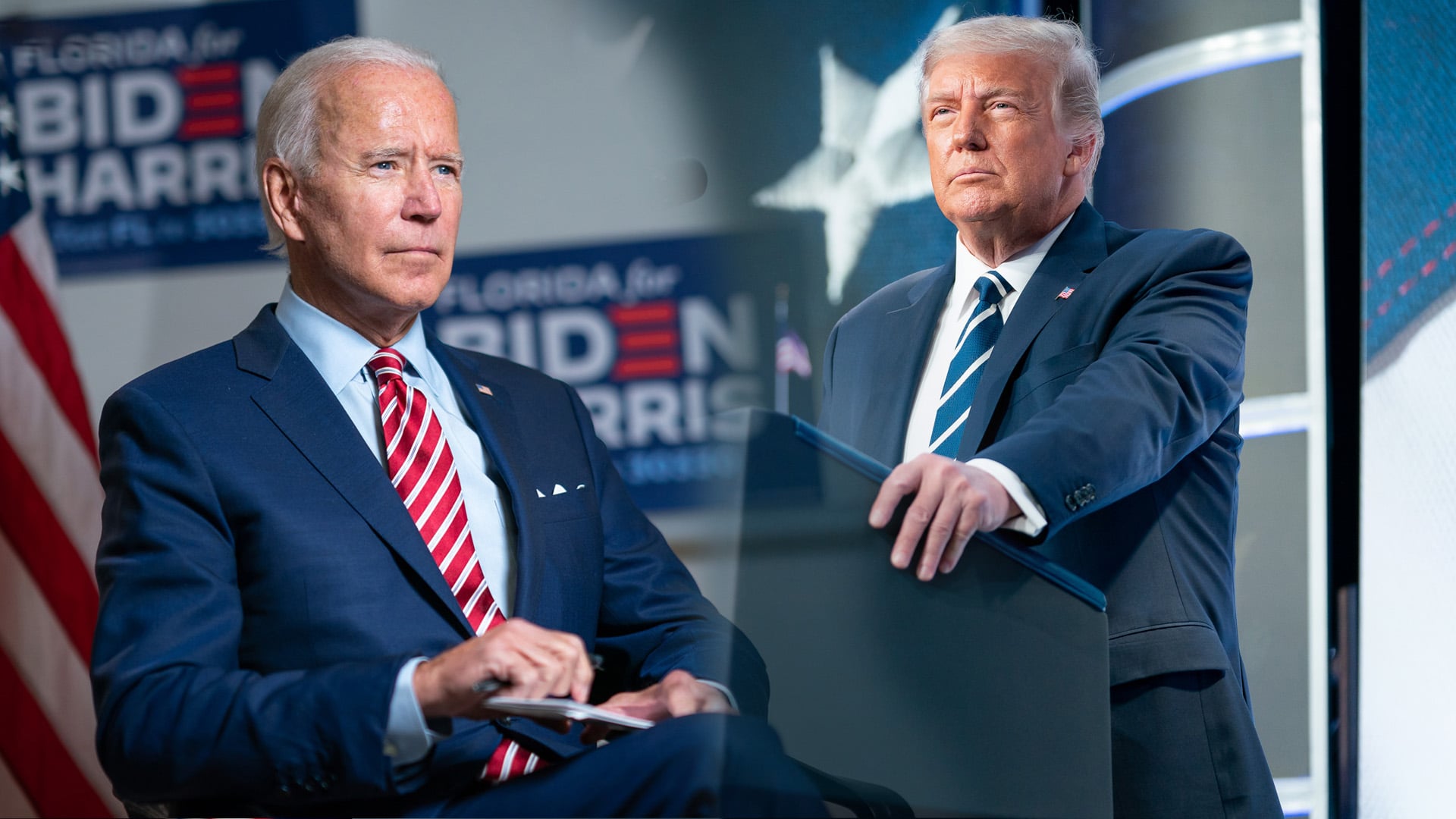 Sie bewerben sich um das Präsidentenamt: Joe Biden und Donald Trump