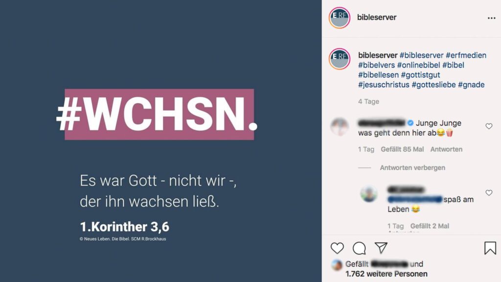 #wchsn, ERF Medien, Hashtag, Bibelvers, Bibleserver, Soziale Medien, viral