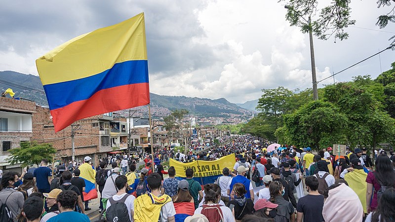 Protest, Demonstration, Kolumbien, Medellín