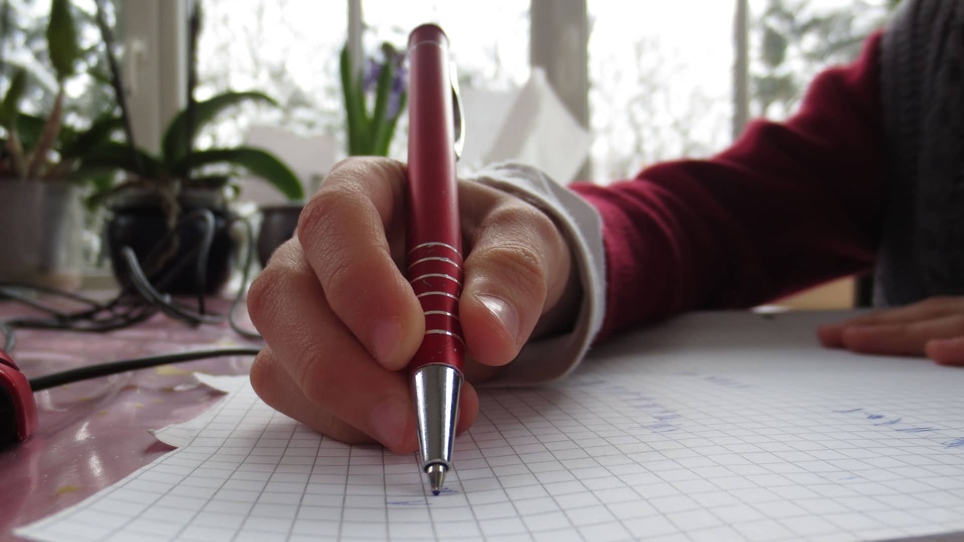 Schreiben mit Kugelschreiber