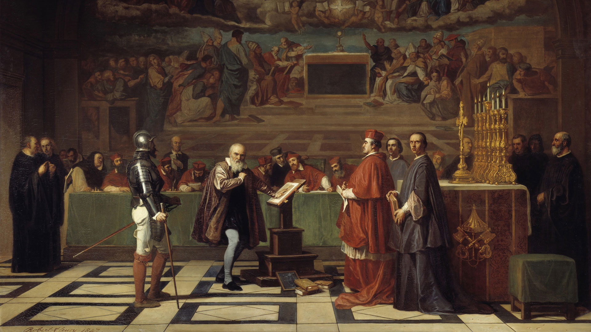 Galileo Galilei vor der Inquisition im Vatikan 1632