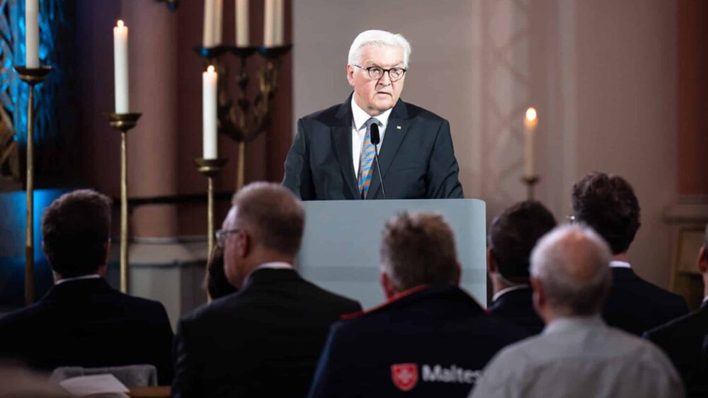 Bundespräsident Steinmeier bei dem Gedenkgottesdienst zur Hochwasser-Katastrophe in Euskirchen