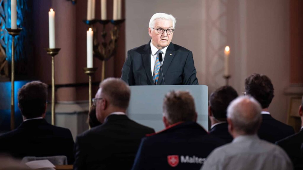 Bundespräsident Steinmeier bei dem Gedenkgottesdienst zur Hochwasser-Katastrophe in Euskirchen