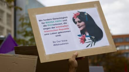 Solidaritätsdemonstration für Frauenrechte im Iran, 24.9.22 Saarbrücken.