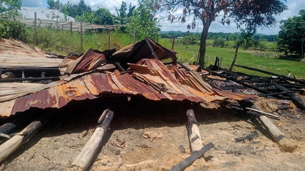 Ein zerstörtes Gemeindehaus in Bangladesch