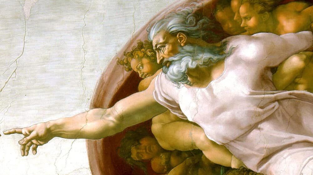 Erschaffung Adams, Michelangelo, Gott