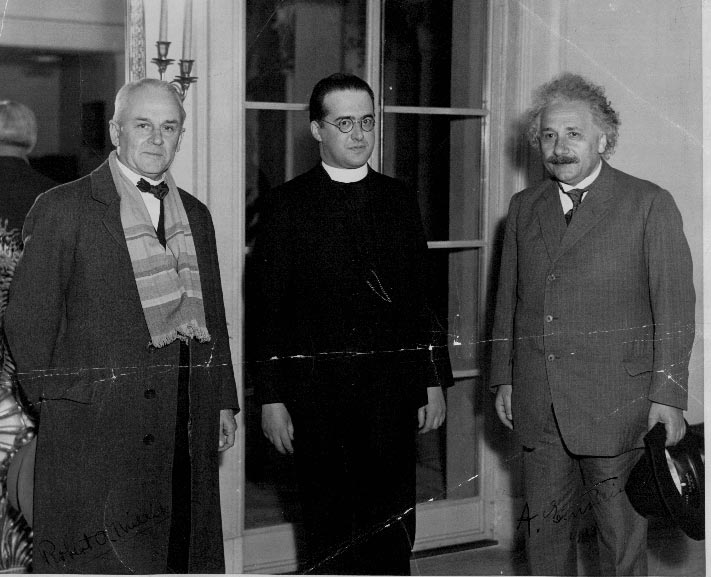 Physik-Nobelpreisträger Robert A. Millikan, Georges Lemaitre und Albert Einstein am California Institute of Technology im Januar 1933