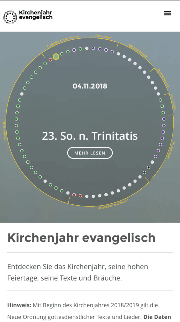 Kirchenjahr evangelisch, christliche App