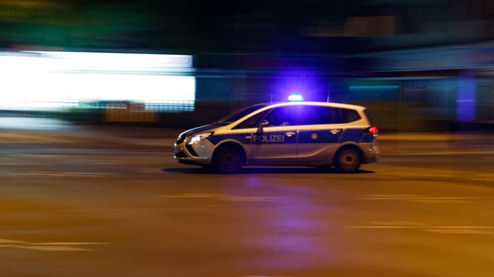 Ein Polizeiwagen im Einsatz