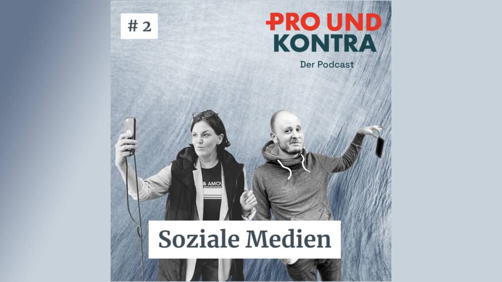 PRO und Kontra Podcast – Coverbild. Folge: Soziale Medien.