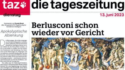 Titelseite „taz“ am 13.6.23