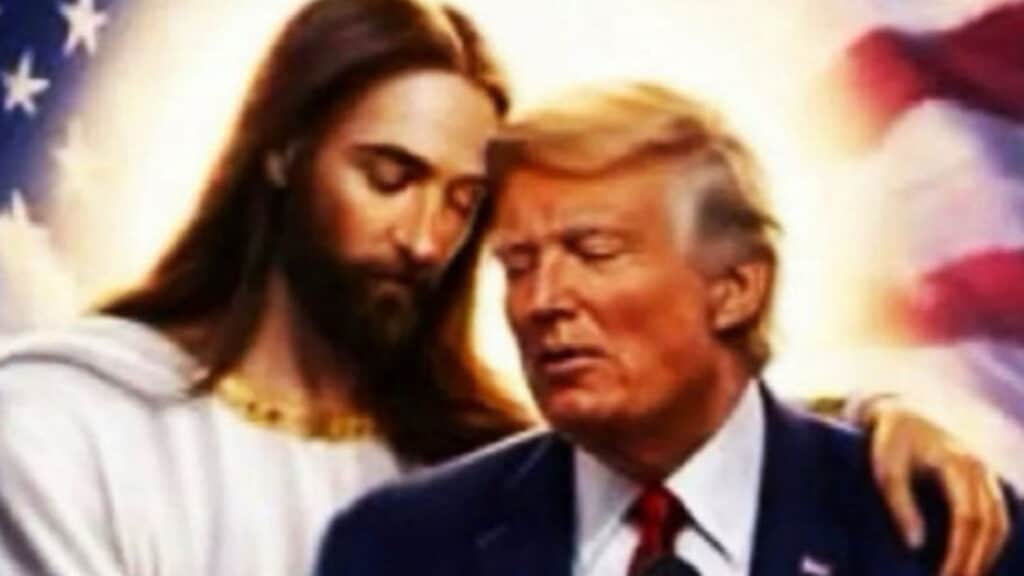 Das neueste KI-Bild zeigt Donald Trump in trauter Einigkeit mit Jesus