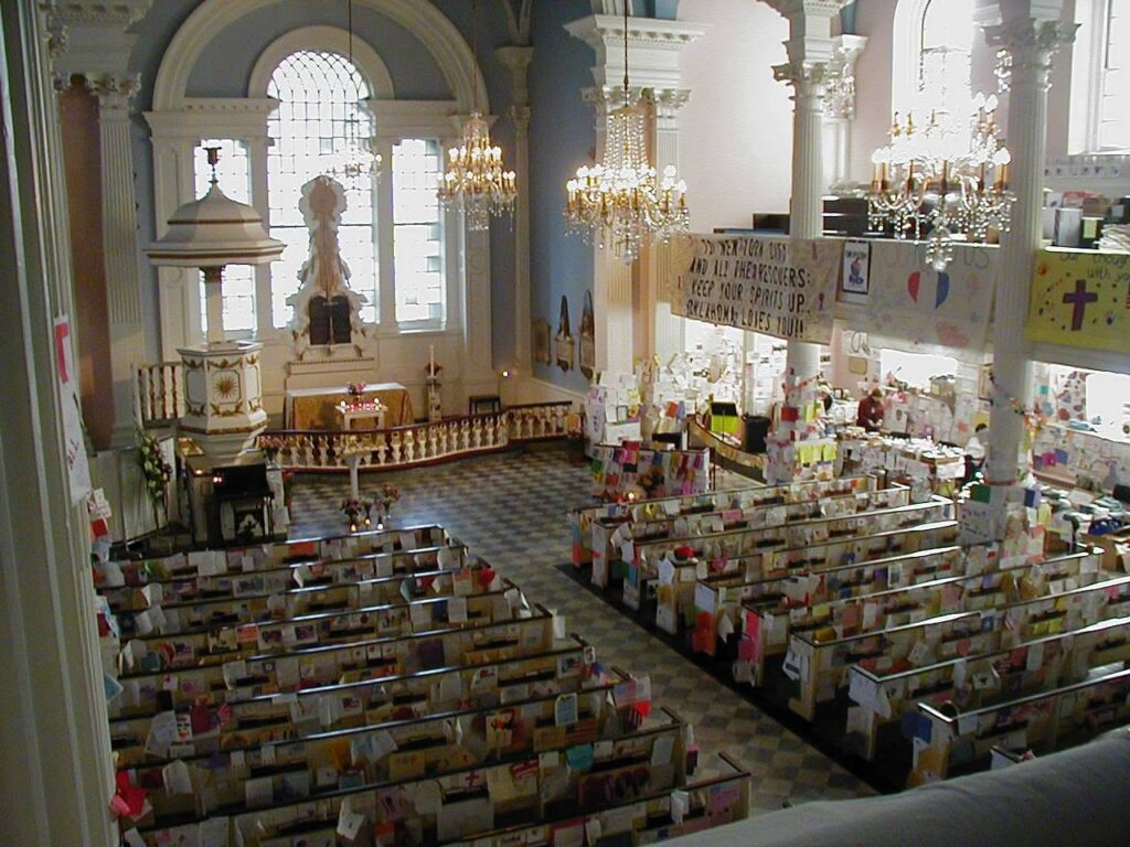 St. Paul´s Chapel, Innenansicht, Nach 9/11