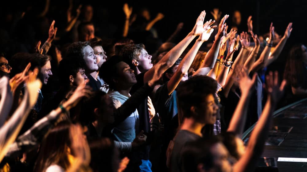 Junge Menschen beim Konzert