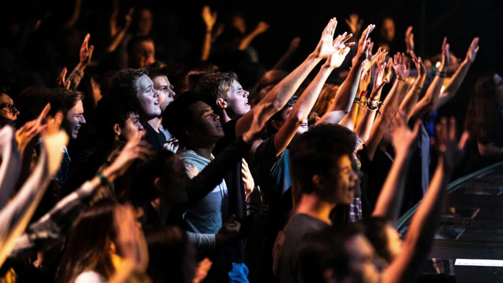 Junge Menschen beim Konzert